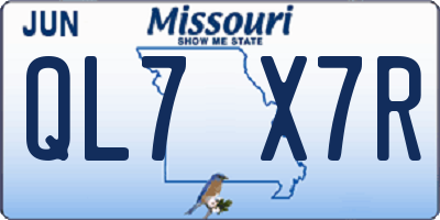 MO license plate QL7X7R