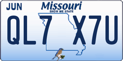 MO license plate QL7X7U