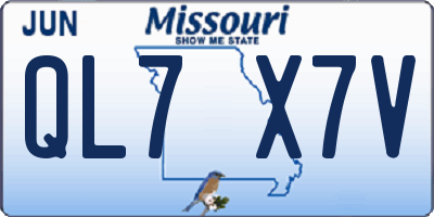 MO license plate QL7X7V
