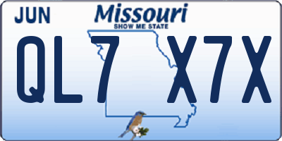 MO license plate QL7X7X