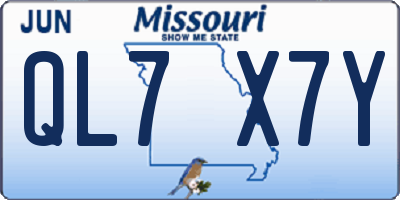MO license plate QL7X7Y