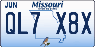 MO license plate QL7X8X