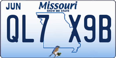 MO license plate QL7X9B