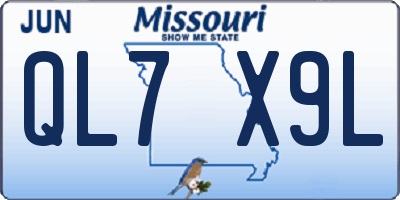 MO license plate QL7X9L