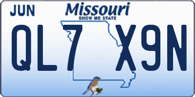 MO license plate QL7X9N