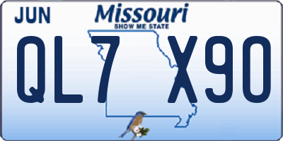 MO license plate QL7X9O