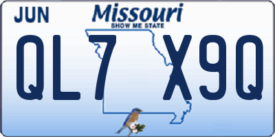 MO license plate QL7X9Q