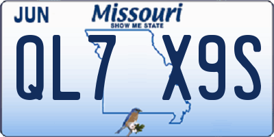 MO license plate QL7X9S