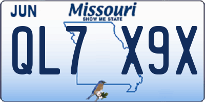 MO license plate QL7X9X