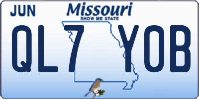 MO license plate QL7Y0B