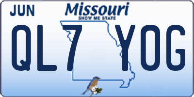MO license plate QL7Y0G