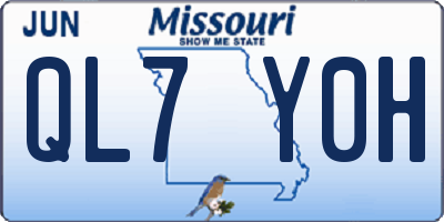 MO license plate QL7Y0H
