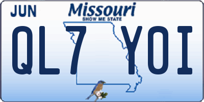 MO license plate QL7Y0I