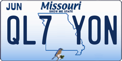 MO license plate QL7Y0N