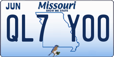 MO license plate QL7Y0O