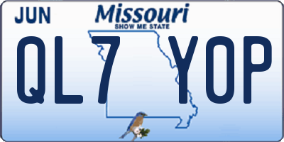 MO license plate QL7Y0P