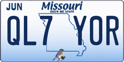 MO license plate QL7Y0R