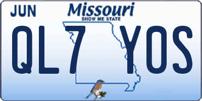 MO license plate QL7Y0S