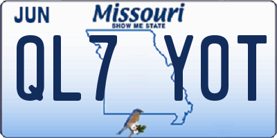 MO license plate QL7Y0T