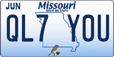 MO license plate QL7Y0U