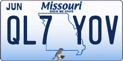 MO license plate QL7Y0V