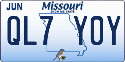 MO license plate QL7Y0Y