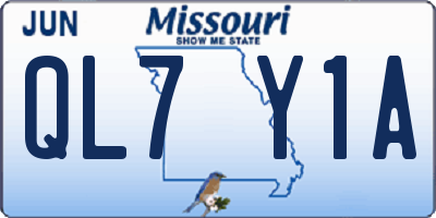 MO license plate QL7Y1A