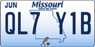MO license plate QL7Y1B