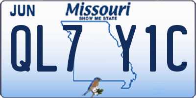 MO license plate QL7Y1C