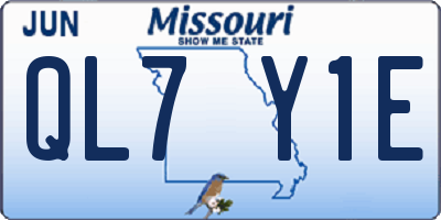MO license plate QL7Y1E