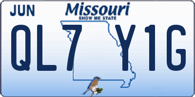 MO license plate QL7Y1G