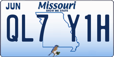 MO license plate QL7Y1H