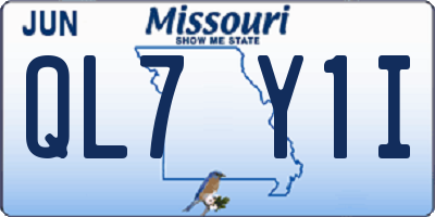 MO license plate QL7Y1I