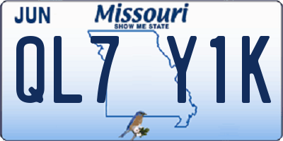 MO license plate QL7Y1K