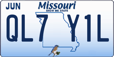 MO license plate QL7Y1L