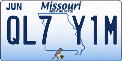 MO license plate QL7Y1M