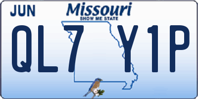 MO license plate QL7Y1P