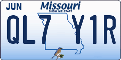 MO license plate QL7Y1R