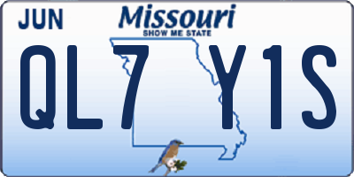 MO license plate QL7Y1S