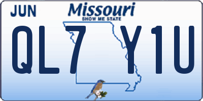 MO license plate QL7Y1U