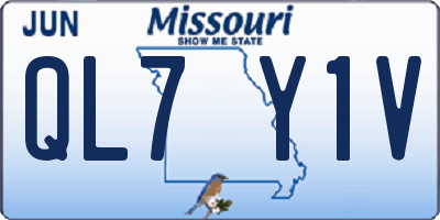 MO license plate QL7Y1V