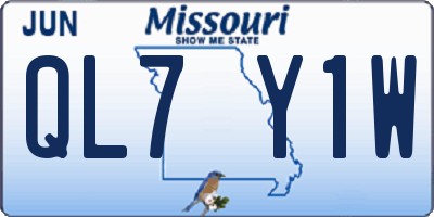 MO license plate QL7Y1W