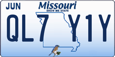 MO license plate QL7Y1Y