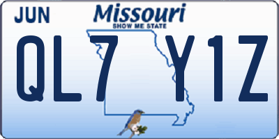 MO license plate QL7Y1Z