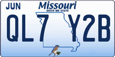 MO license plate QL7Y2B
