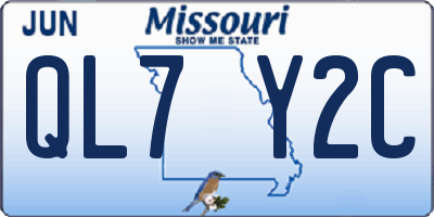 MO license plate QL7Y2C