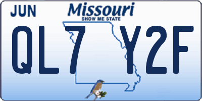 MO license plate QL7Y2F