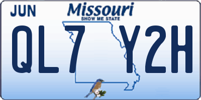 MO license plate QL7Y2H