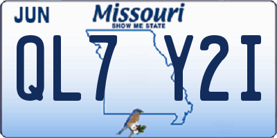 MO license plate QL7Y2I
