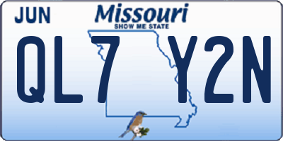 MO license plate QL7Y2N